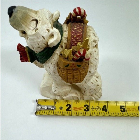 David Frykman Polar Bear with Saddle Bag with Candy Cane  DF2020C - Picture 7 of 8